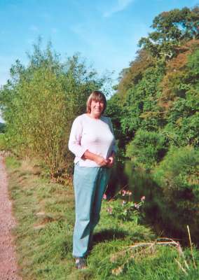 Diana Bolam on the river bank